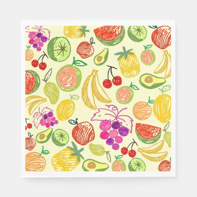 Fruchtmuster Serviette (Vorderseite)