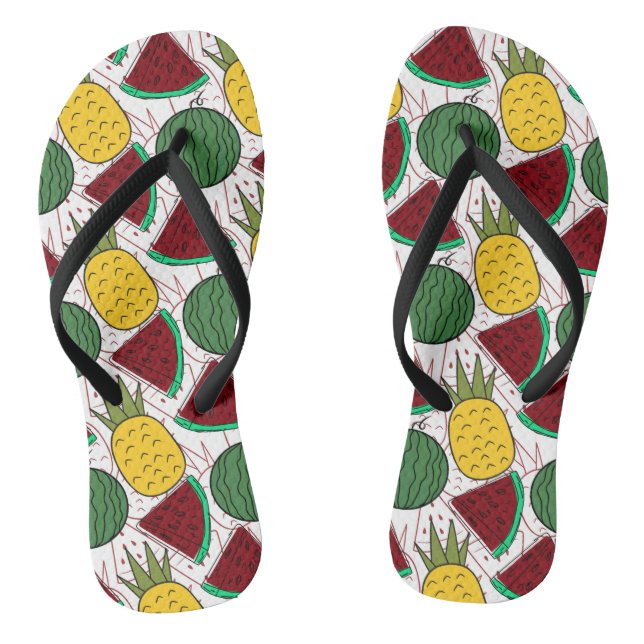 Fruchtnahtloses Muster | Muster der Fruchtoberfläc Flip Flops (Fußbett)