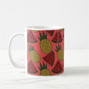 Fruchtnahtloses Muster Muster der Fruchtoberfläc Kaffeetasse