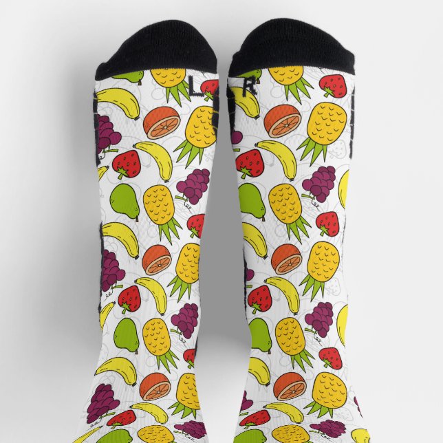Fruchtnahtloses Muster | Muster der Fruchtoberfläc Socken (Oben)
