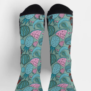 Fruchtnahtloses Muster Muster der Fruchtoberfläc Socken