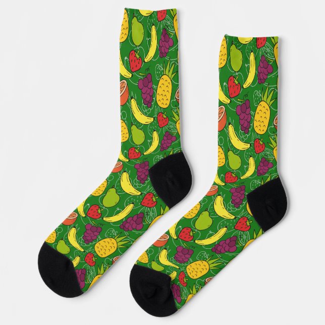 Fruchtnahtloses Muster | Muster der Fruchtoberfläc Socken (Linkes Detail)