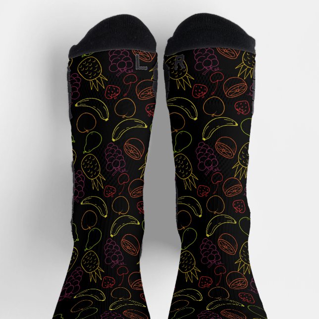 Fruchtnahtloses Muster | Muster der Fruchtoberfläc Socken (Oben)
