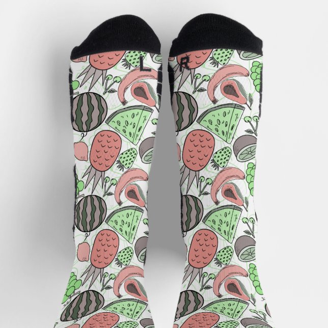 Fruchtnahtloses Muster | Muster der Fruchtoberfläc Socken (Oben)
