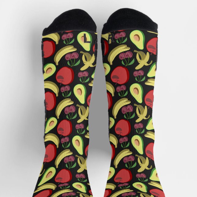 Fruchtnahtloses Muster | Tropenfrucht w Socken (Oben)