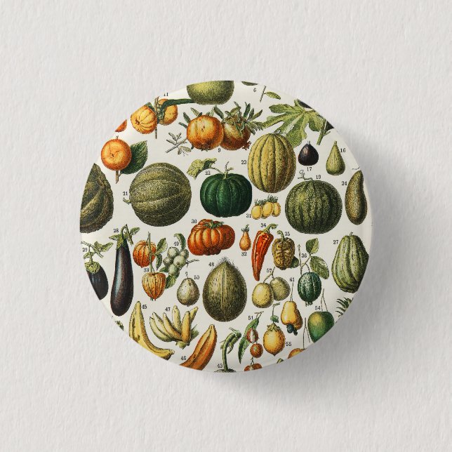 Fruchtpflanzliche wissenschaftliche Illustration Button (Vorderseite)