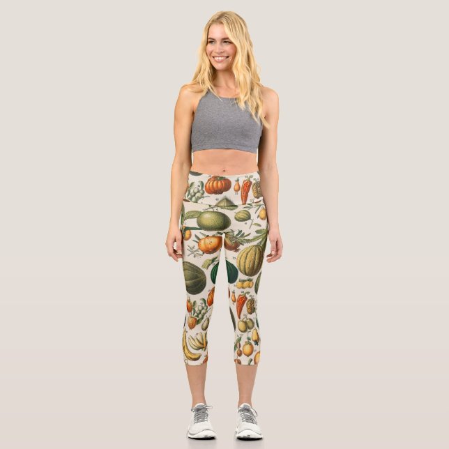 Fruchtpflanzliche wissenschaftliche Illustration Capri Leggings (Vorderseite)