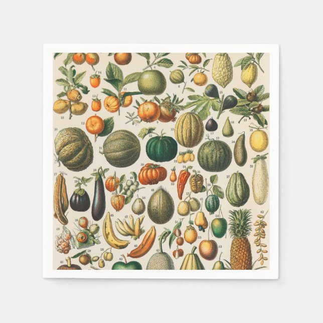 Fruchtpflanzliche wissenschaftliche Illustration Serviette (Vorderseite)