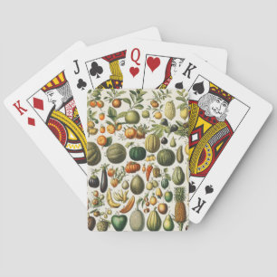 Fruchtpflanzliche wissenschaftliche Illustration Spielkarten