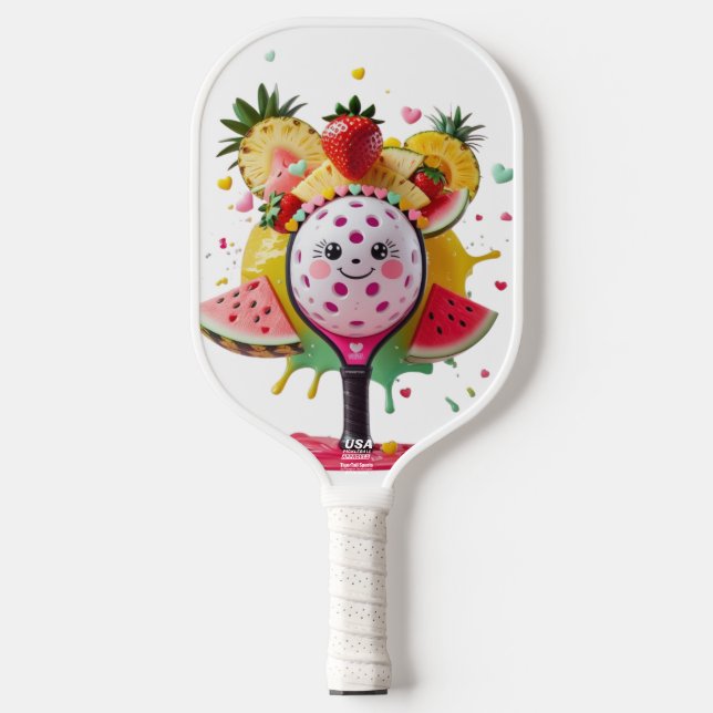 Fruchtpickleball-Party - Niedliches Kawaii-Paddel  Pickleball Schläger (Vorderseite)