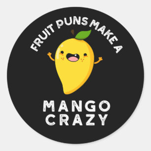 Fruchtpuns machen Mango Crazy Dark BG Runder Aufkleber