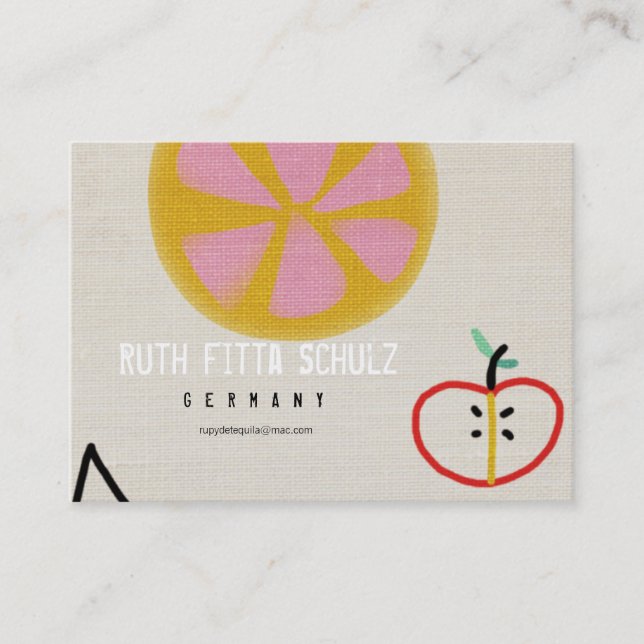 Fruchtsaft süße Orange Apple Business Card Visitenkarte (Vorderseite)