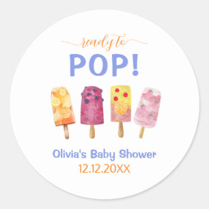 Fruchtsäfte Creme Popcicle Baby Dusche Runder Aufkleber