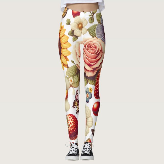 Fruchtsäfte und duftende Blume Leggings (Vorderseite)