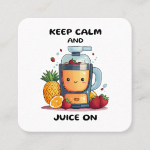 Fruchtsaftpresse Keep Calm And Juice Gesundheit Quadratische Visitenkarte