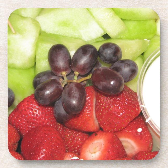 Fruchtsalat Getränkeuntersetzer (Vorderseite)