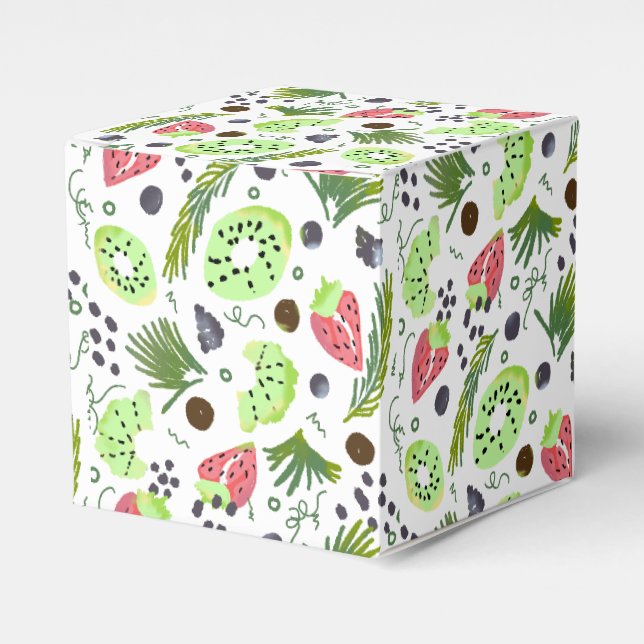 Fruchtsalat Kiwi Erdbeeren Weintrauben Geschenkschachtel (Vorderseite)