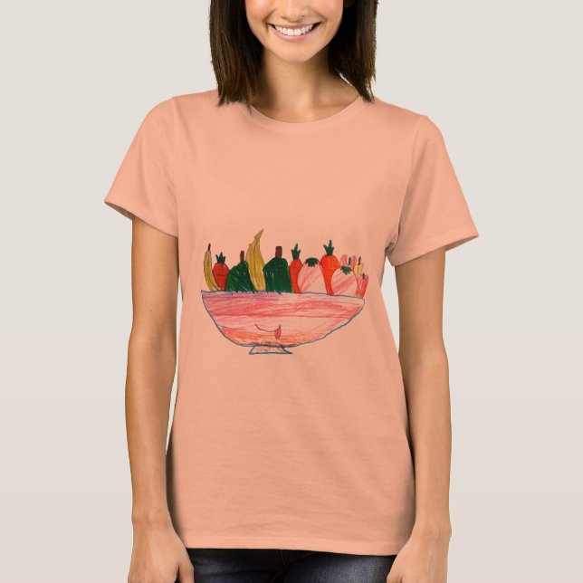 Fruchtsalat lustige Cartoon-Kunst T-Shirt (Vorderseite)