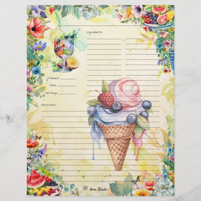 Fruchtsalat Vollrezeptseite (Vorderseite)