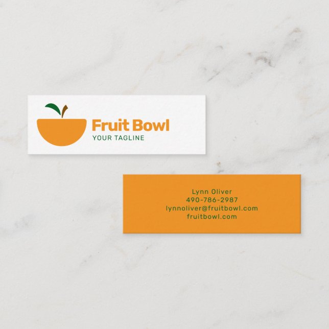 Fruchtschale-Logo | Frische Lebensmittel- oder Saf Mini Visitenkarte (Vorne/Hinten)
