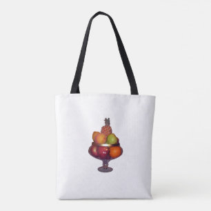 Fruchtschale mit Ständer auf Weiß Tasche