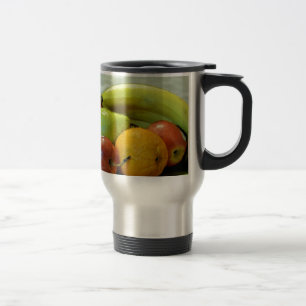 Fruchtschale, Orange, Apfel, Birne, Reisebecher