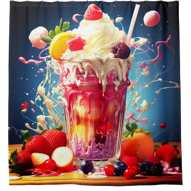 Fruchtsmoothie Duschvorhang (Vorderseite)