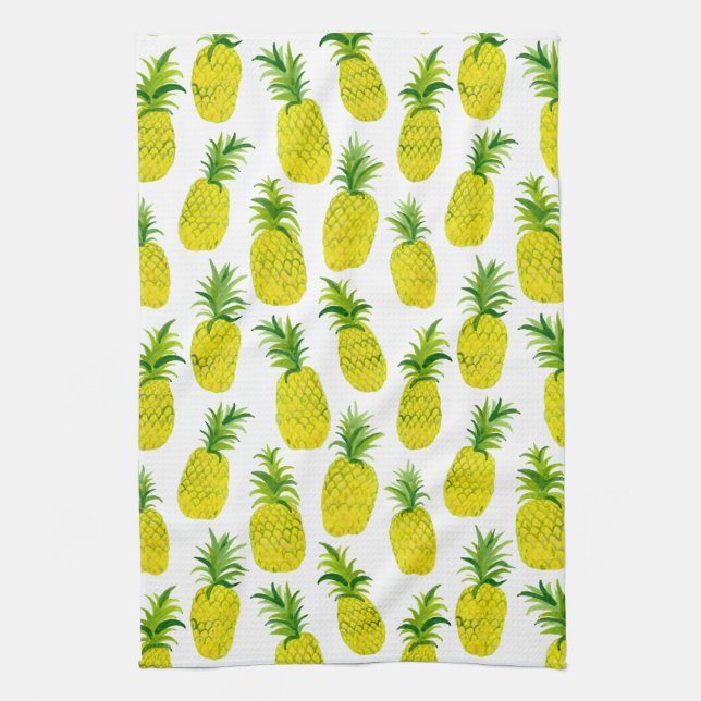 Fruchtspass Ananas Aquarelltuch Geschirrtuch (Vertikal)