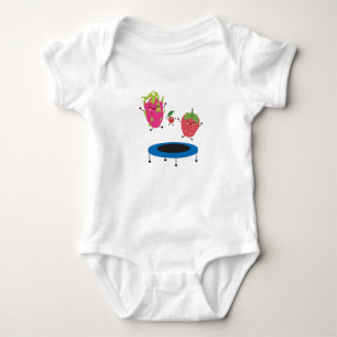 Fruchtspringen auf Trampolin Baby Strampler
