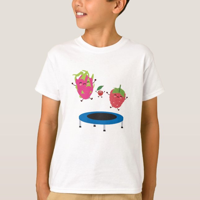 Fruchtspringen auf Trampolin T-Shirt (Vorderseite)