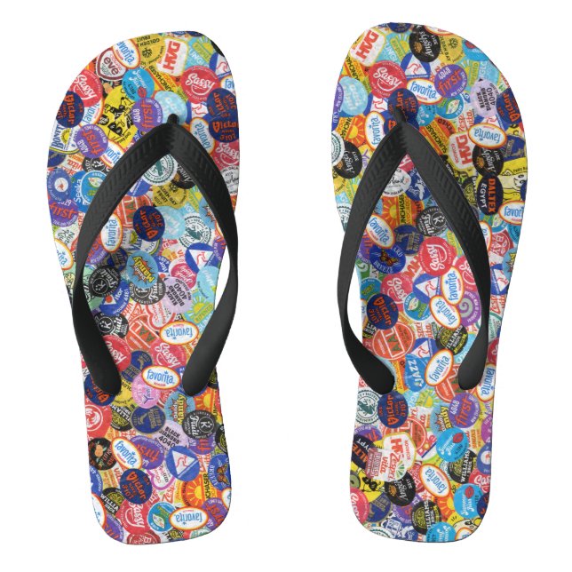 Fruchtstickermontage-Muster Flip Flops (Fußbett)