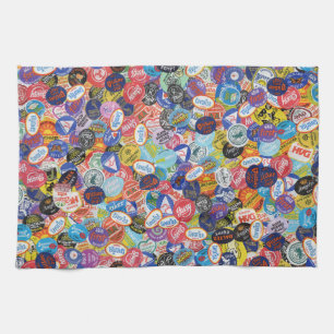 Fruchtstickermontage-Muster Geschirrtuch