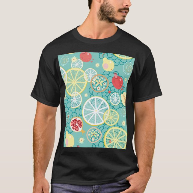 Fruchttextur, lebendiger Hintergrund. T-Shirt (Vorderseite)