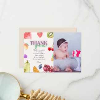 Fruchtthema 2. Geburtstag Dankeskarte