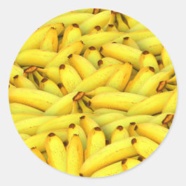 Fruchttropische Gelbbananen Runder Aufkleber