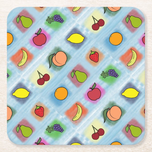 Fruchtüberraschung Rechteckiger Pappuntersetzer (Vorderseite)