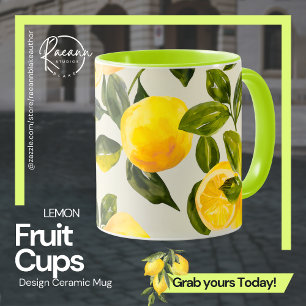 Fruchtups - Lemon Design Keramik Tasse