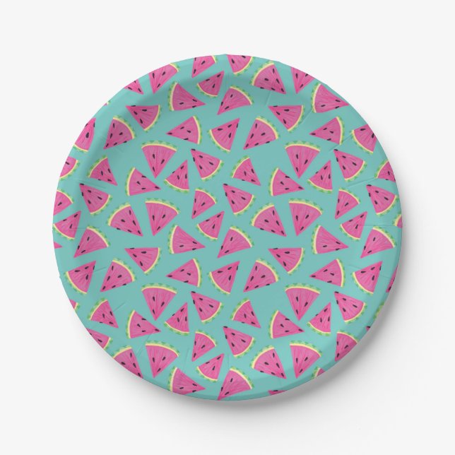 Fruchtwasser Sommermelon Party Pappteller (Vorderseite)