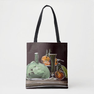 Fruchtwein-Grüne Vase mit Expressionist Tasche