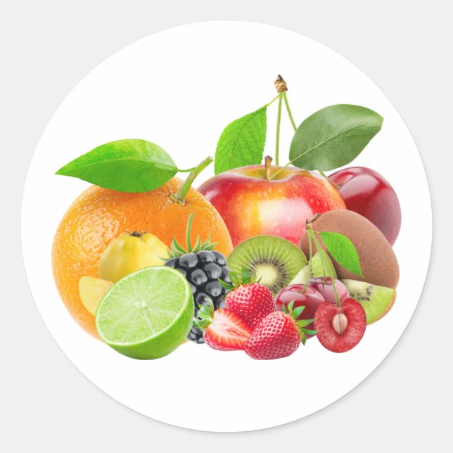 Fruchtzusammensetzung schöne frische Früchte Runder Aufkleber (Vorderseite)