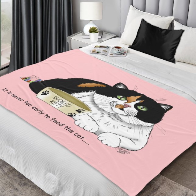 Früh Morgen Hunger Kitty Fleecedecke (Von Creator hochgeladen)