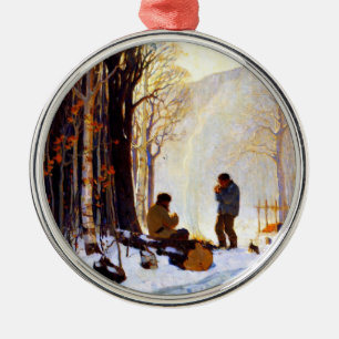 Früh Morgen im Wald Ornament Aus Metall