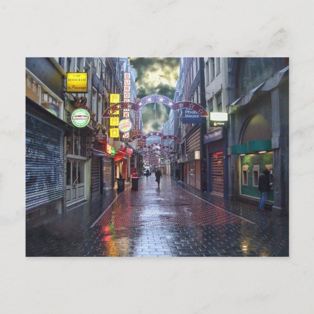 Früh morgens Regen - Amsterdam im November Postkarte (Vorderseite)