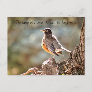 Frühaufsteher-Geburtstagswunsch-Postkarte Postkarte