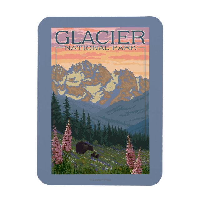 Frühblumen - Glacier National Park, MT Magnet (Vertikal)