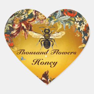 FRÜHBLUMEN HONEY BIE / WOCHENHERZ Herz-Aufkleber