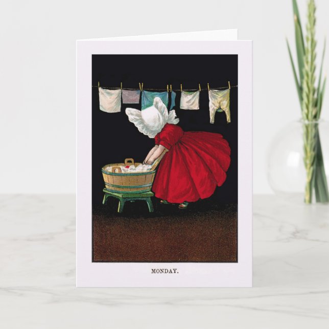 Frühe 1900s Montag Sunbonnet Sue Karte (Vorderseite)