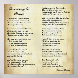 Frühe afrikanische Gedichte lernen Poster