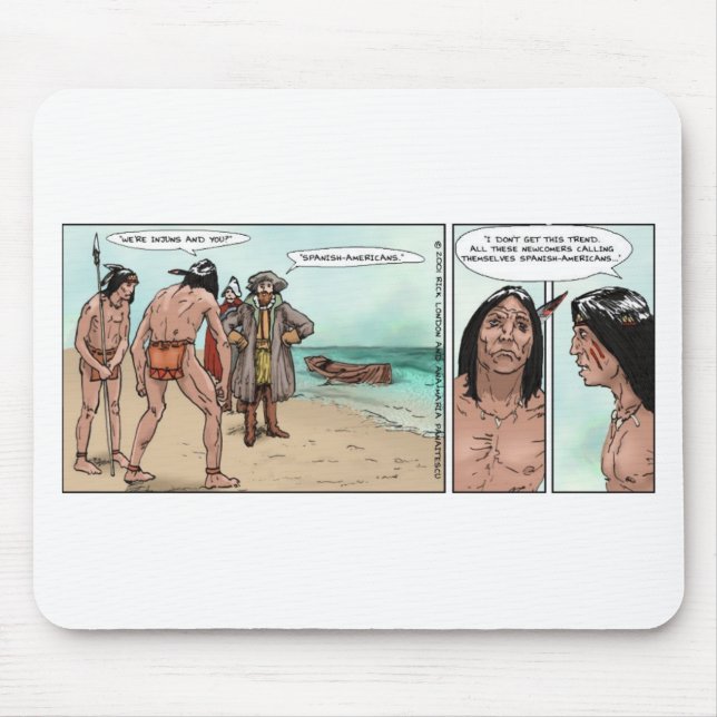Frühe amerikanische Siedler Offbeat Cartoon Gesche Mousepad (Vorne)