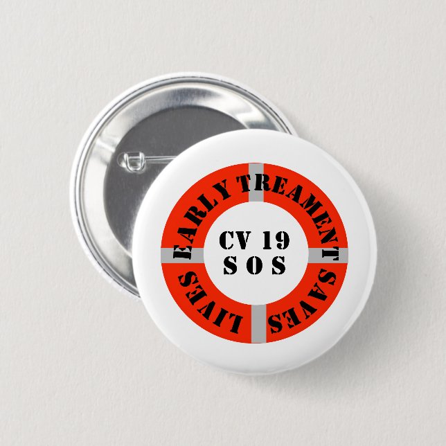 Frühe Behandlung Rette Leben Button (Vorne & Hinten)